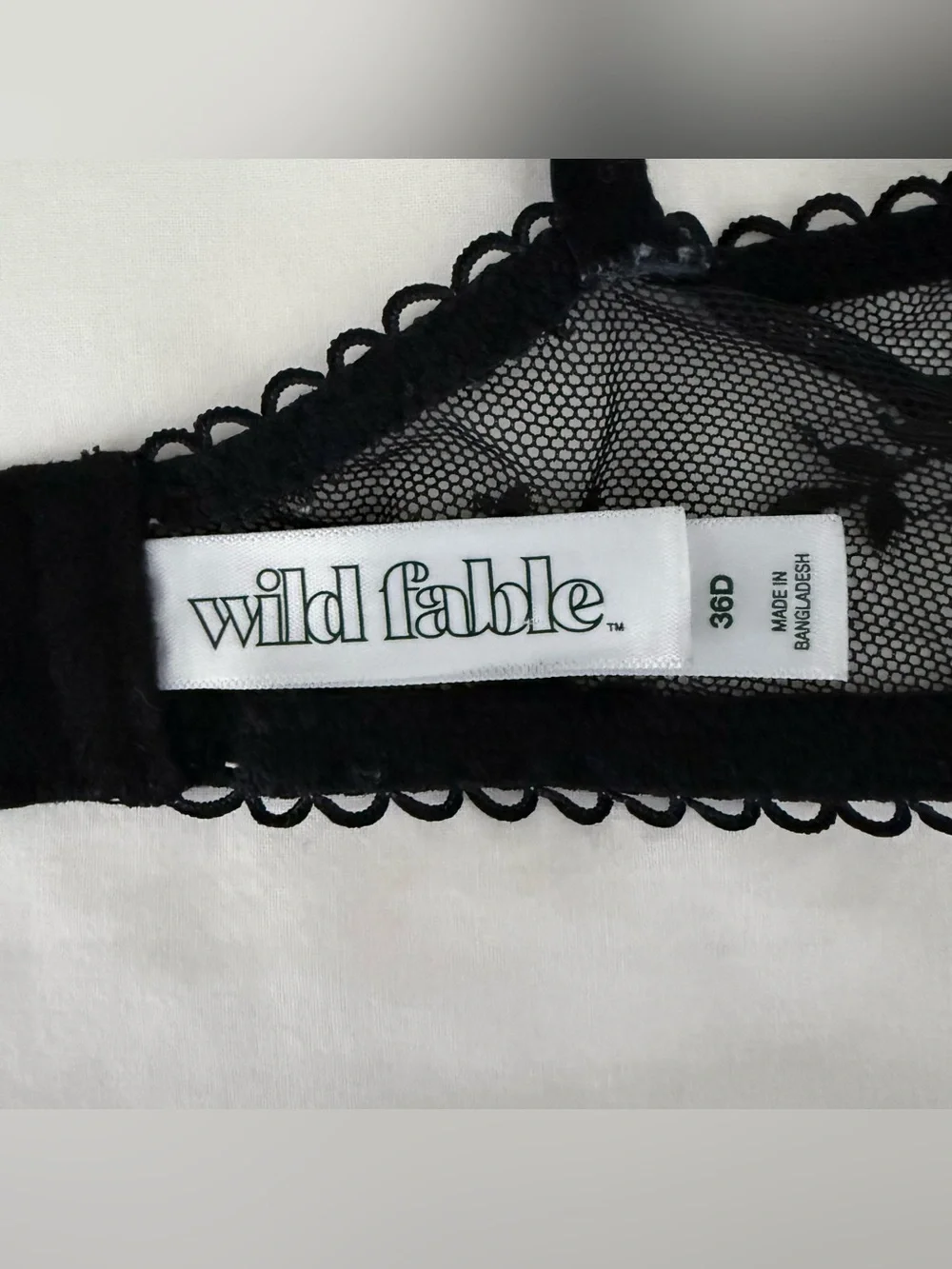 Wild Fable Black Floral Lace Unlined Balconette Underwire Bra 36D